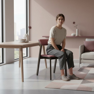Silla marrón moderna de comedor de lujo diseño de muebles tapizados nuevos