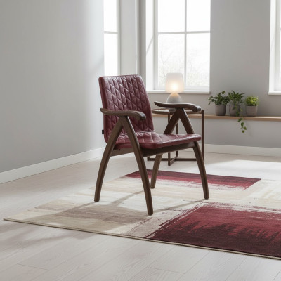 Silla moderna con brazos de cuero diseño de asiento de madera sillas de comedor