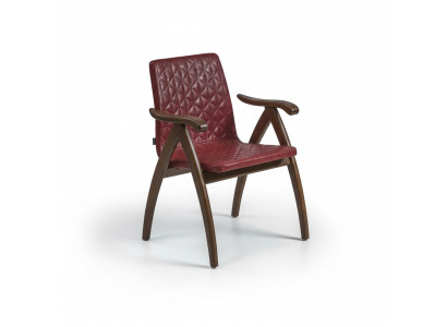 Silla moderna con brazos de cuero diseño de asiento de madera sillas de comedor