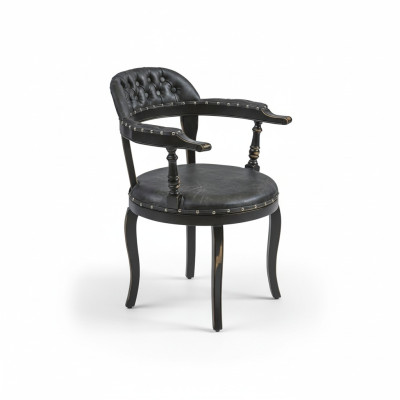 Silla de diseño de lujo tapizada con asiento acolchado, silla de madera para comedor con apoyabrazos.