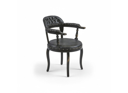 Silla de diseño de lujo tapizada con asiento acolchado, silla de madera para comedor con apoyabrazos.