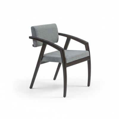 Silla con reposabrazos Asiento acolchado Comedor Madera Diseño Lujo Estilo Nuevo