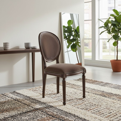 Diseñador de lujo Silla clásica de comedor Sillas Asiento Asiento tapizado Madera