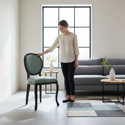 Clásica silla verde para comedor, mobiliario nuevo de lujo, silla de madera.