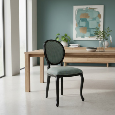 Clásica silla verde para comedor, mobiliario nuevo de lujo, silla de madera.