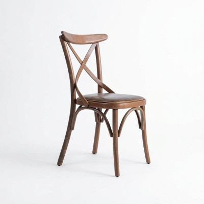 Silla de diseñador de madera de lujo para comedor en color marrón, mobiliario nuevo.