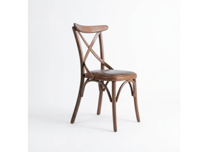 Silla de diseñador de madera de lujo para comedor en color marrón, mobiliario nuevo.