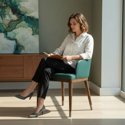 Silla de lujo con brazos, diseñador de comedor nuevo, muebles modernos de tapicería.
