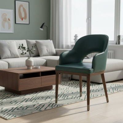 Silla de lujo con brazos, diseñador de comedor nuevo, muebles modernos de tapicería.