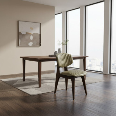 Silla de comedor moderna tapizada diseño de madera para sala de estar.