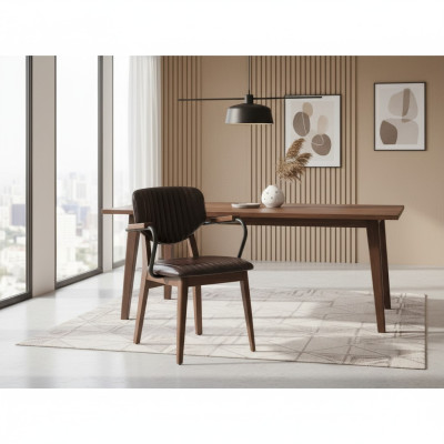 Silla de lujo con apoyabrazos Silla de comedor Muebles Asiento tapizado Moderno Decoración