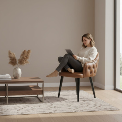 Silla Chesterfield con reposabrazos Diseñador Comedor Moderno Mobiliario