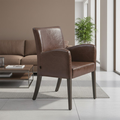 Diseño de silla de salón comedor silla tapizada con reposabrazos sillón nuevo