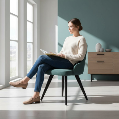 Silla de diseñador moderno para el comedor de lujo, nueva silla con asiento acolchado.
