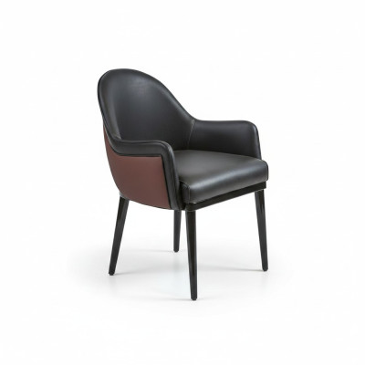 Silla negra con brazos moderna Comedor de lujo Tapizado