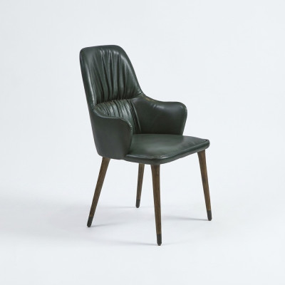 Silla con apoyabrazos moderna de lujo, silla con apoyabrazos de diseñador con asiento tapizado.