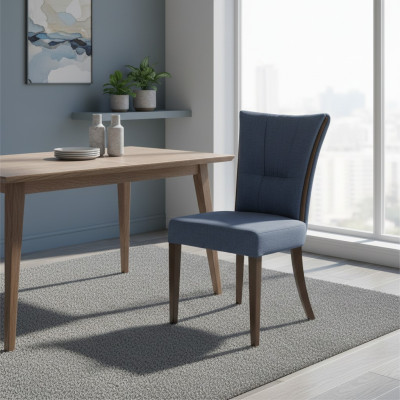 Silla moderna azul muebles diseño lujo comedor asiento tapizado