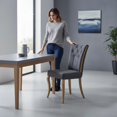 Muebles de comedor de lujo, diseño de silla gris, mobiliario nuevo, moderno, sillas.