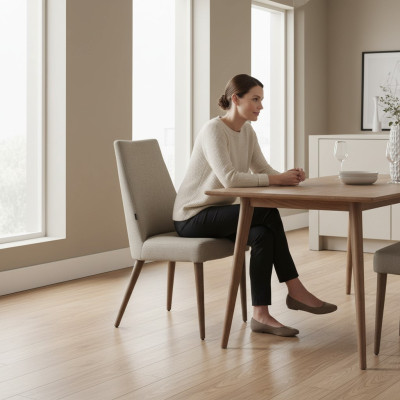 Silla de madera con asiento de tela silla de comedor nueva muebles de diseñador de lujo sillas
