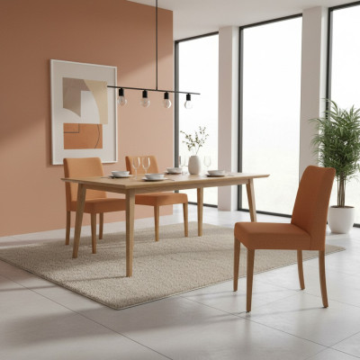 Mueble de lujo Silla moderna Marrón Nueva Silla de madera Diseño de comedor