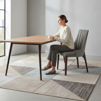 Silla gris diseño comedor moderno asiento acolchado lujo mobiliario nuevo.