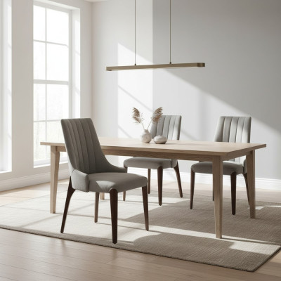 Silla gris diseño comedor moderno asiento acolchado lujo mobiliario nuevo.