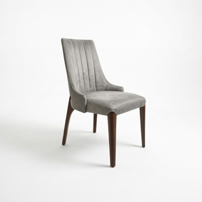 Silla gris diseño comedor moderno asiento acolchado lujo mobiliario nuevo.