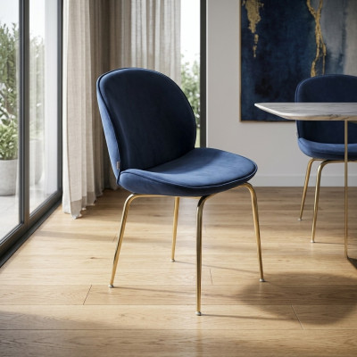 Silla de diseño de comedor azul lujo sillas nuevas muebles