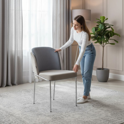 Silla de diseñador de lujo gris sillas nuevas muebles comedor tapizados mobiliario