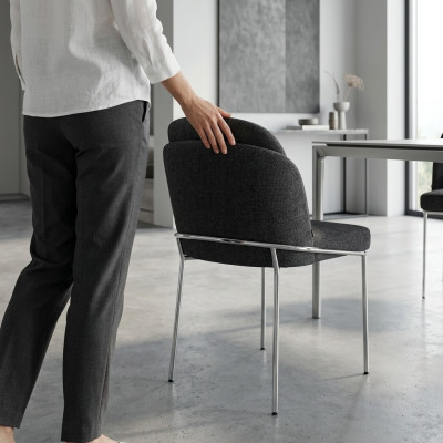 Silla de lujo negra para comedor, muebles nuevos, sillas de diseñador, decoración.