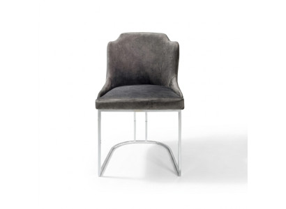 Silla moderna gris de lujo de diseñador, silla de comedor muebles de interior tapizada.
