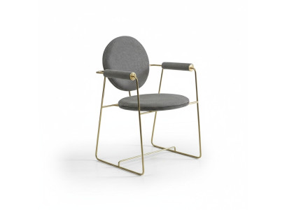 Silla de comedor, silla diseñada con reposabrazos, muebles modernos, silla tapizada