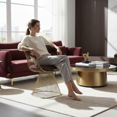 Silla con apoyabrazos Diseñador Moderno Muebles de lujo Silla con apoyabrazos Sillón tapizado