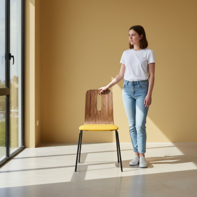 Silla Amarilla Diseño Moderno Muebles Decoración Sillas de Comedor de Lujo Nuevas