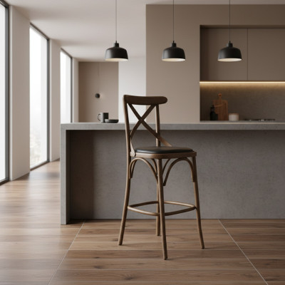 Taburete de diseñador moderno de madera para la decoración de sillas de comedor.