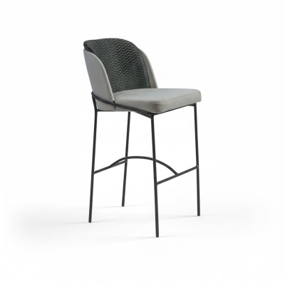 Sala de estar taburetes de bar, bar sillas diseño silla tapizada moderna gris.