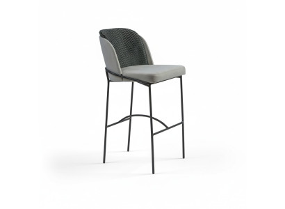 Sala de estar taburetes de bar, bar sillas diseño silla tapizada moderna gris.