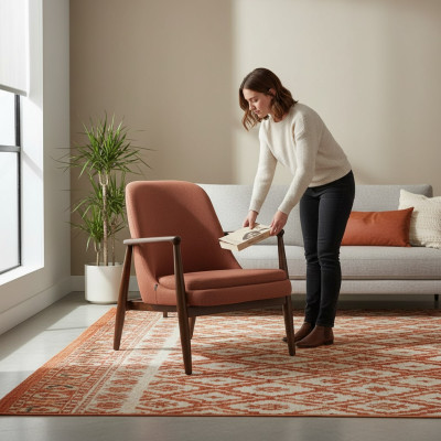 Sillón sala de estar tapizado de lujo diseño muebles modernos decoración.