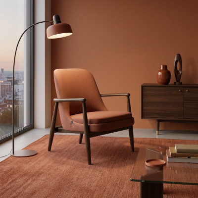 Sillón sala de estar tapizado de lujo diseño muebles modernos decoración.