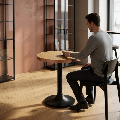 Mesa de comedor redonda lujo comedor moderno diseño de madera mesas