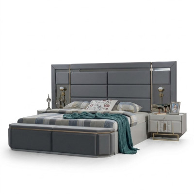 Dormitorio completo cama 2x mesitas de noche Nuevo lujo juego de muebles equipamiento