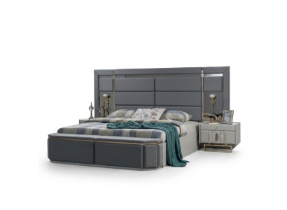 Dormitorio completo cama 2x mesitas de noche Nuevo lujo juego de muebles equipamiento