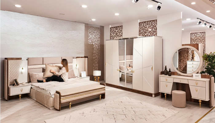 Mesa de tocador de lujo con espejo moderno Diseño de muebles de dormitorio