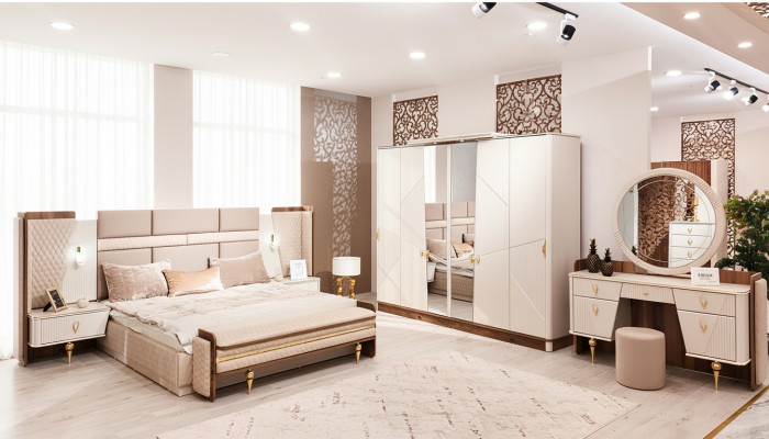 Mesa de tocador de lujo con espejo moderno Diseño de muebles de dormitorio