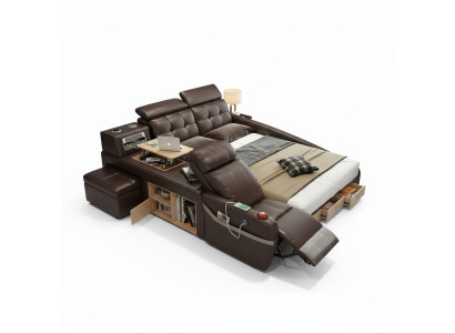 Cama de diseño multifunción grande cuero sintético hotel tapizado 180x200 camas nuevas