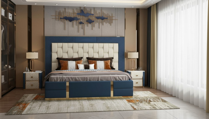 Diseño cama box spring moderna cama doble cama de hotel de lujo 180x200 nueva.