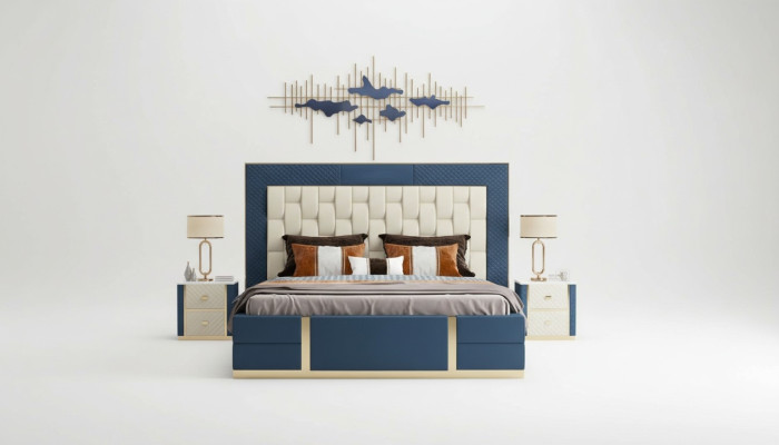 Diseño cama box spring moderna cama doble cama de hotel de lujo 180x200 nueva.