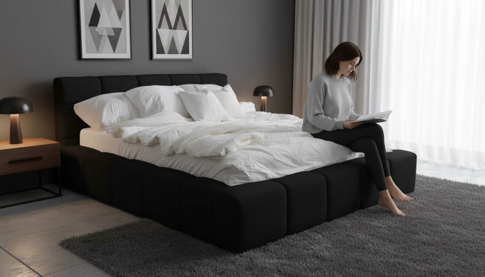 Cama clásica de diseño acolchado de lujo de doble hotel, ropa de cama para dormitorios nuevos.