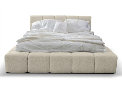 Cama de lujo Marco de cama de dormitorio de lujo Diseño de tapicería Camas dobles de hotel de lujo Blanco