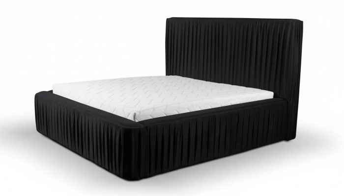 Diseño de cama de lujo doble para hoteles Habitación de lujo negro moderno